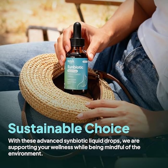 Wish Fusion Synbiotic Liquid Probiotic for Women & Men, Probiotics Prebiotics Postbiotics for Gut Health Digestive & Immune Support, Organic Pre and Probiotic Drops 2 Billion CFU, 30mL 2-Pack - Image 5