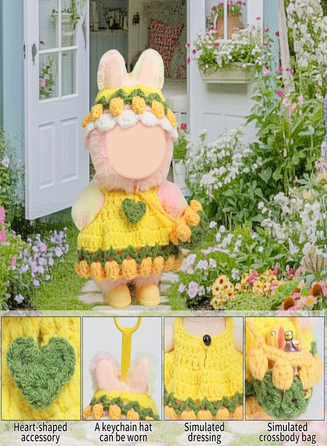Voccim Handmade Clothes for 17cm Doll 20cm Doll with Woolen Tulip Dress, Flower Hat, Shoulder Bag and Dolls Accessories - Image 3