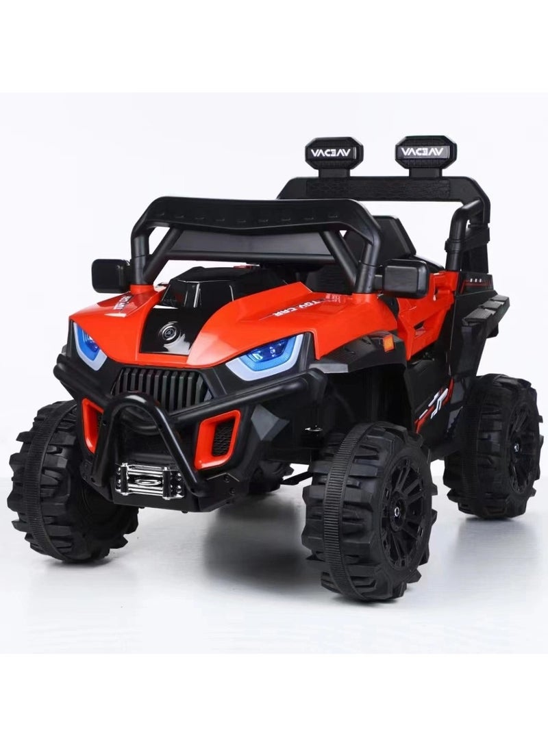 Toy Box Electric Children Jeep Car for Kids with Bluetooth Music & Light Age 2 to 6 years -Red