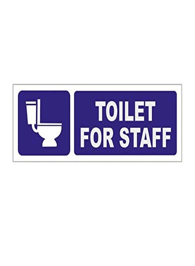 Masstone Toilet for Staff Sign Board | Sign Board (4x12 Inch) | Staff Only Toilet Sign Board | Signage Board Sign Board Blue | Toilet for Staff Sign Board for Hospitals | Toilet Sticker - Image 1