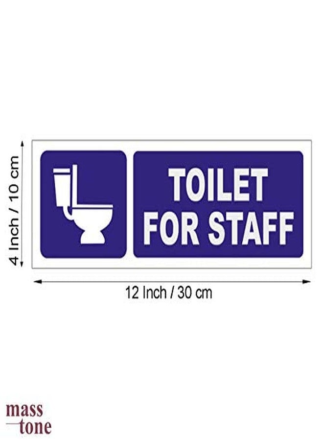 Masstone Toilet for Staff Sign Board | Sign Board (4x12 Inch) | Staff Only Toilet Sign Board | Signage Board Sign Board Blue | Toilet for Staff Sign Board for Hospitals | Toilet Sticker - Image 2