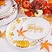 Ciaell 125PCS Thanksgiving Plastic Plates Fall Pumpkin Disposable Plates White and Gold Heavy Duty Dinnerware Set include 25Dinner Plate 25Desset Plate 25Knives 25Forks 25Spoons for Thanksgiving - Image 4