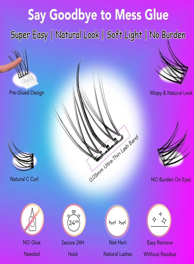 داودر رموش داودر ذاتية اللصق، لا حاجة للغراء، رموش خفيفة ذاتية اللصق، مظهر طبيعي، رموش قصيرة 10-12 مم، رموش لاصقة مسبقة اللصق، انحناءة C، قابلة لإعادة الاستخدام (زهرة عباد الشمس 10-12 مم) - Image 2