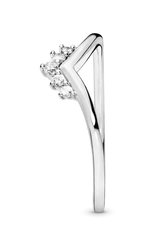 PANDORA Tiara Wishbone Sterling Silver Ring with Clear Cubic Zirconia  - Image 1