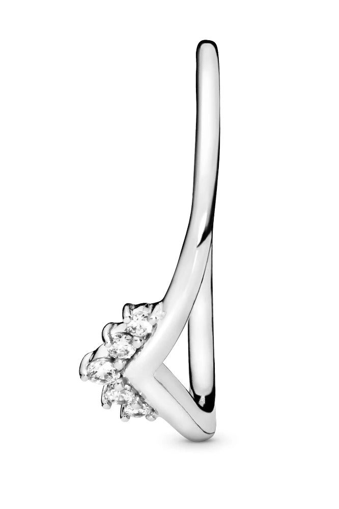 PANDORA Tiara Wishbone Sterling Silver Ring with Clear Cubic Zirconia  - Image 2