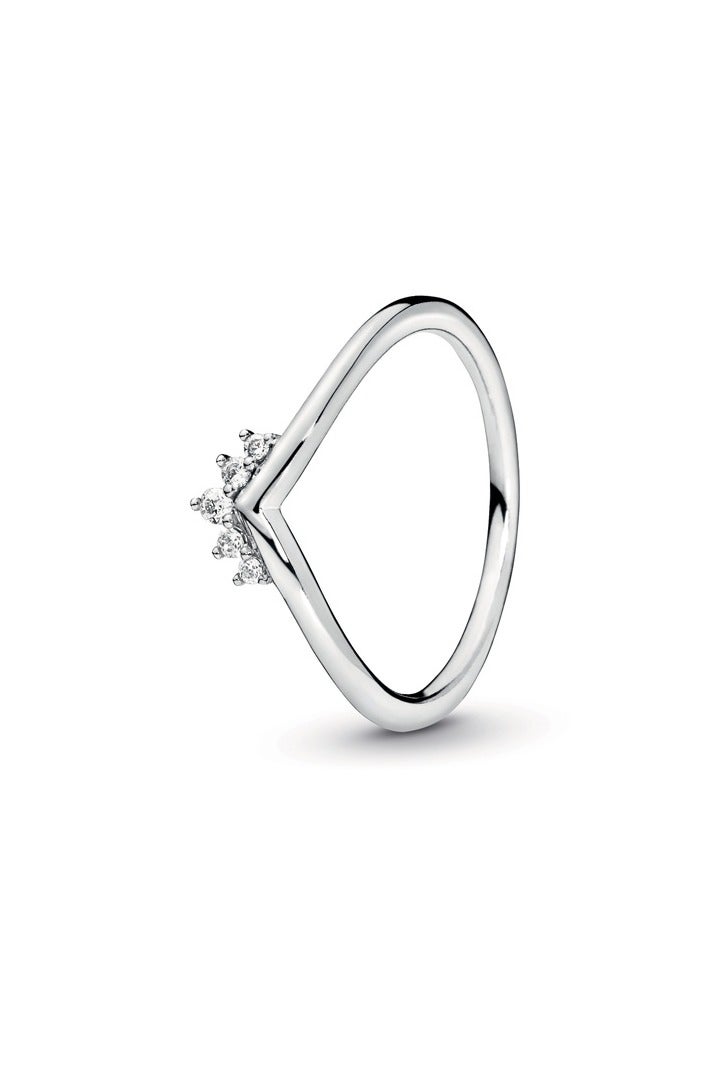 PANDORA Tiara Wishbone Sterling Silver Ring with Clear Cubic Zirconia  - Image 3