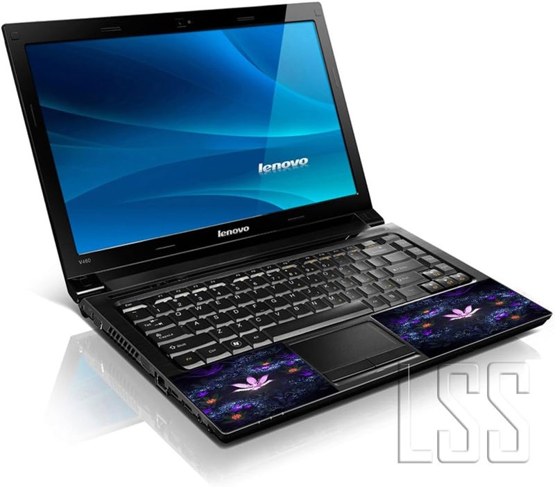 LSS 17 17.3 Inche Laptop Notebook Skin Sticker with 2 Wrist Pads - Reusable Cover Protector Vinyl Sticker Cover Decal Fits 17" - 19" HP Asus Acer Samsung - Lotus Pond Flowers Pattern - Image 2