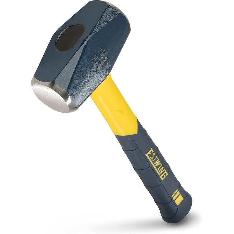 Estwing Sure Strike Drilling/Crack Hammer - 3-Pound Sledge with Fiberglass Handle & No-Slip Cushion Grip - MRF3LB - Image 1