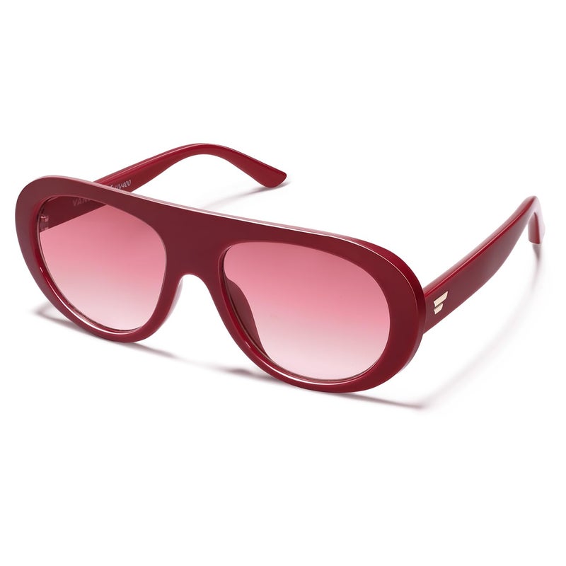 VANLINKER Retro Aviator Sunglasses for Women Chic Classic 70s Vintage Trendy 2025 Chunky Sun Glasses VL9865 Red - Image 3