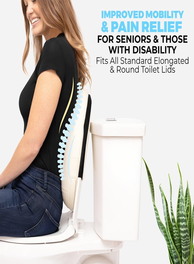 Potty Pillow - Toilet Lid Back Support Cushion for Seniors, Disabled, Postpartum Mothers, Back Surgery Recovery & Mobility Issues | Water-Resistant, Easy Slip-On, Fits All Round & Oval Toilet Lids - Image 2