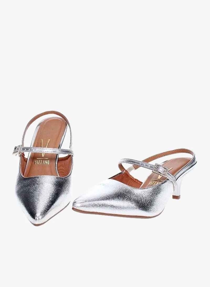 VIZZANO Silver Low Heels Pump for Women – Elegant Office Heel Shoes & Classic Pumps for Girls for Women | Best Price UAE