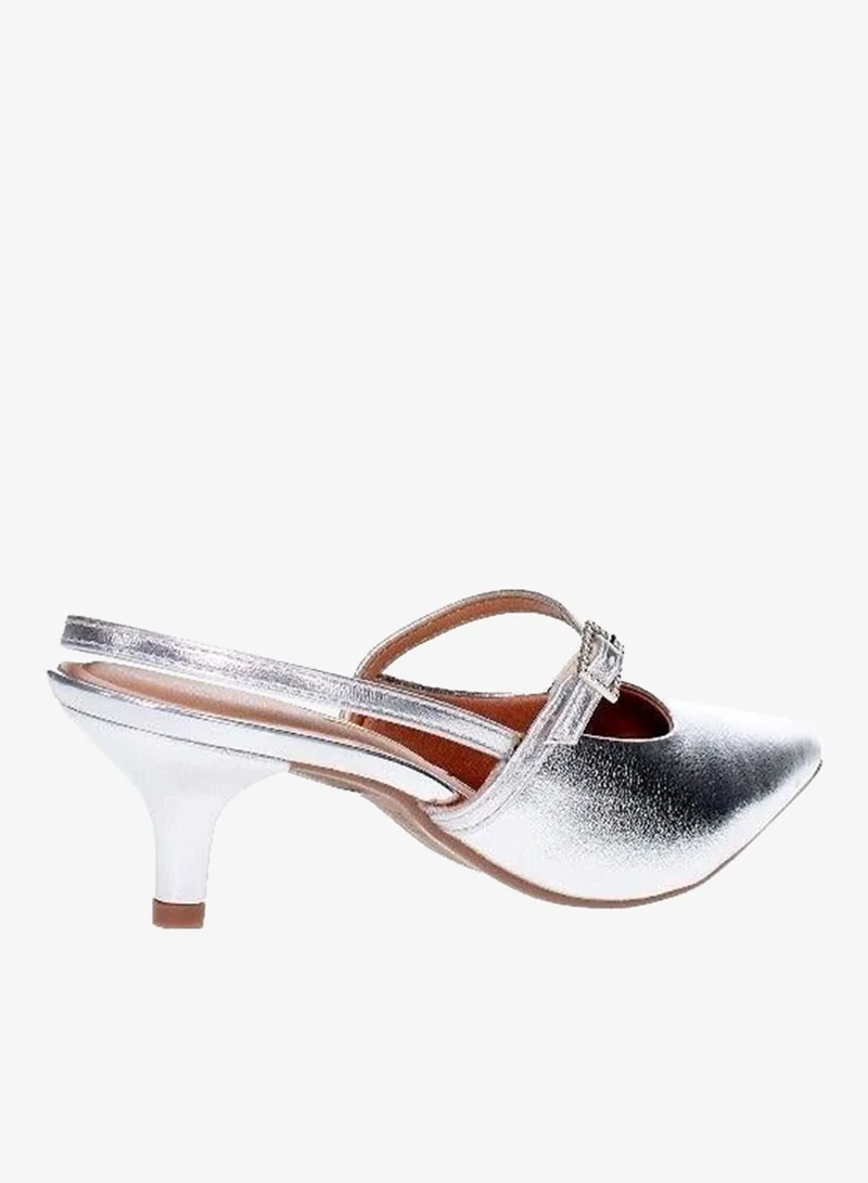 VIZZANO Silver Low Heels Pump for Women – Elegant Office Heel Shoes & Classic Pumps for Girls for Women | Best Price UAE