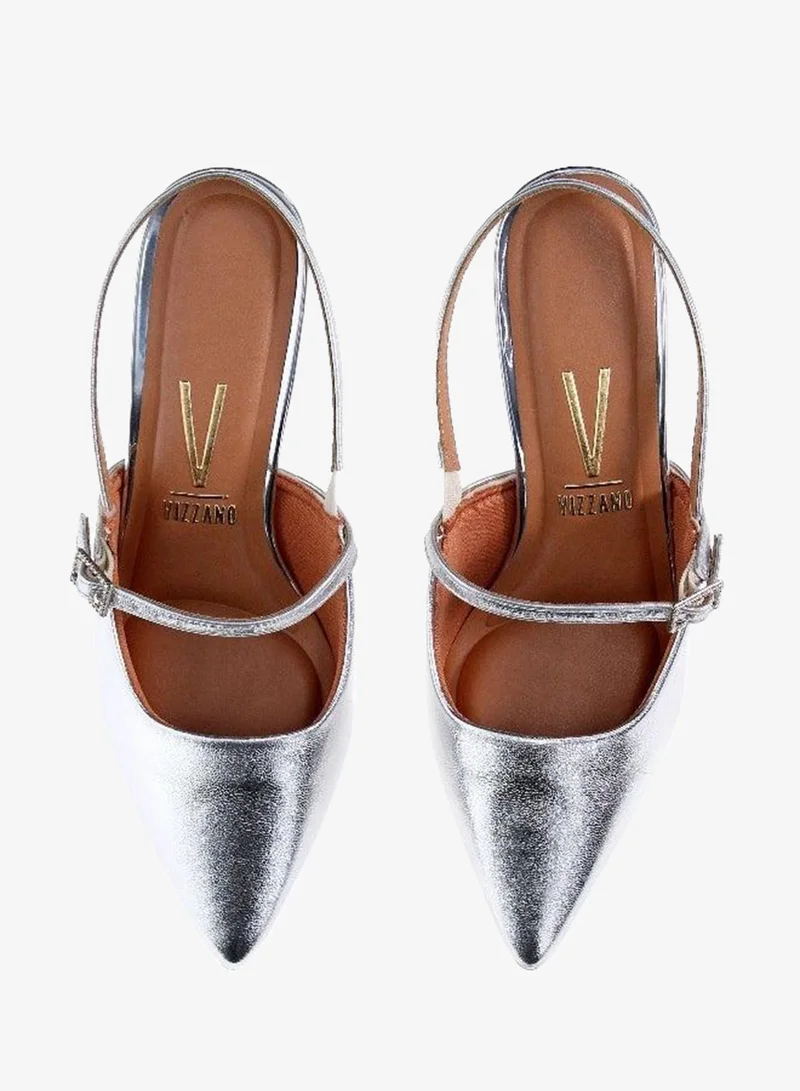 VIZZANO Silver Low Heels Pump for Women – Elegant Office Heel Shoes & Classic Pumps for Girls for Women | Best Price UAE