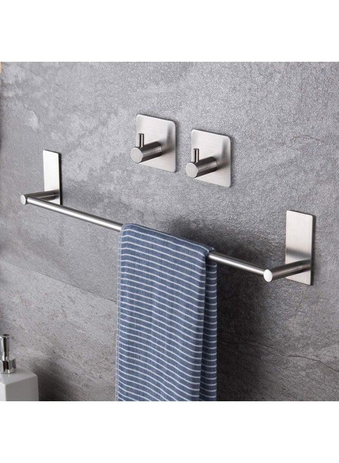 Towel Rack Set with 2 Hook 304 Stainless Steel Wall Mounted Holder No drilling Bathroom Cleaning Tools Holder Kitchen Hardware Set - Image 1