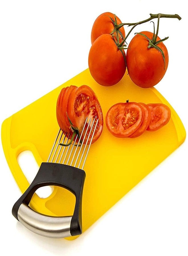 LOZOX Stainless Steel Onion Holder for Slicing - Food Slicer Assistant Onion Comb - Food Slicer Assistant Tool for Slicing Potato, Tomato, Avocado, Cucumber, and Egg (1 Unit) - Image 1