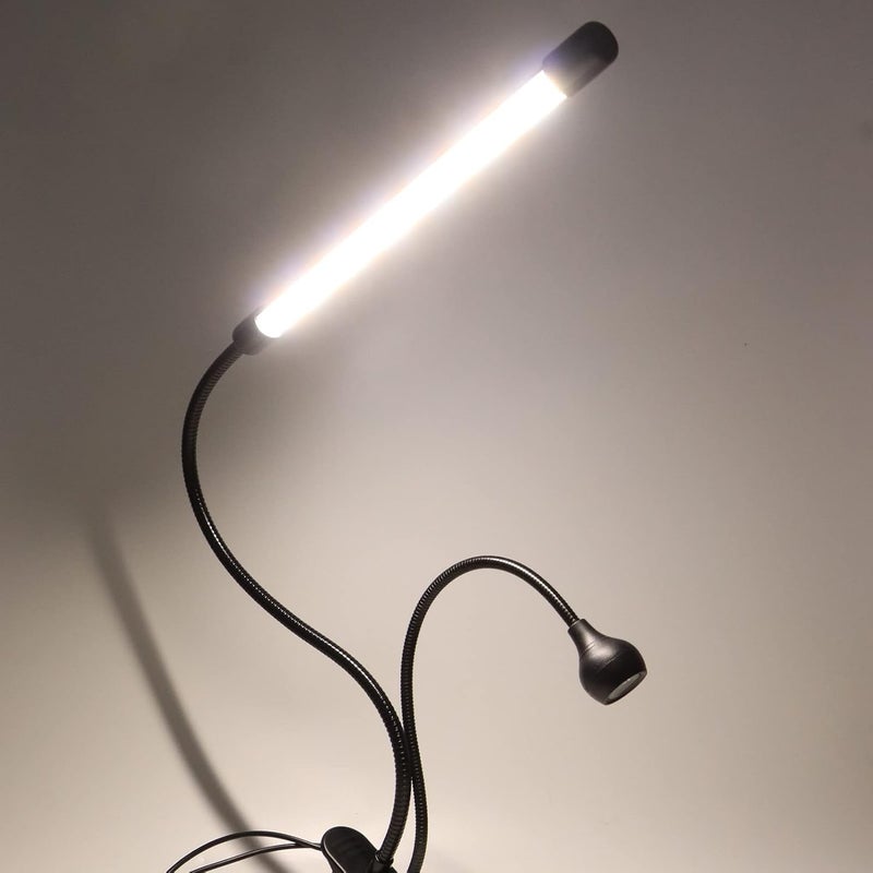 7W Clip On Nail Art Lamp, Flexible Gooseneck Desk Lamp with Clamp, 10 Brightness Gears and 3 Modes for Gel Curing and Lighting, Metal Plastic Nail Glue Curing Light for - Image 2