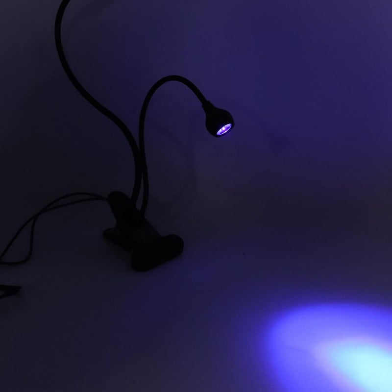 7W Clip On Nail Art Lamp, Flexible Gooseneck Desk Lamp with Clamp, 10 Brightness Gears and 3 Modes for Gel Curing and Lighting, Metal Plastic Nail Glue Curing Light for - Image 4