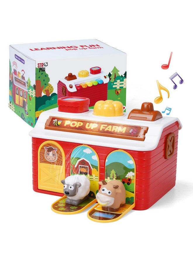 StaPaw 2 In 1 Pop Up Toy With Piano Function, Montessori Cause And Effect Toys For 1 Year Old Boy Girl, Early Learning Toys With Music & Light, Gifts For Infant Baby Toddler 6-9-12-18 Months - Image 1