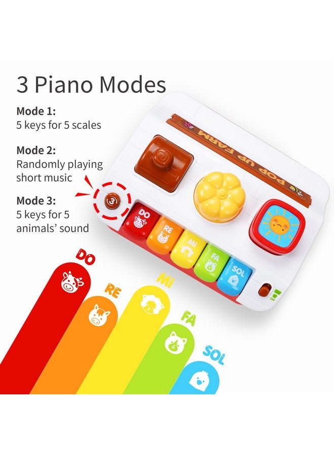 StaPaw 2 In 1 Pop Up Toy With Piano Function, Montessori Cause And Effect Toys For 1 Year Old Boy Girl, Early Learning Toys With Music & Light, Gifts For Infant Baby Toddler 6-9-12-18 Months - Image 3