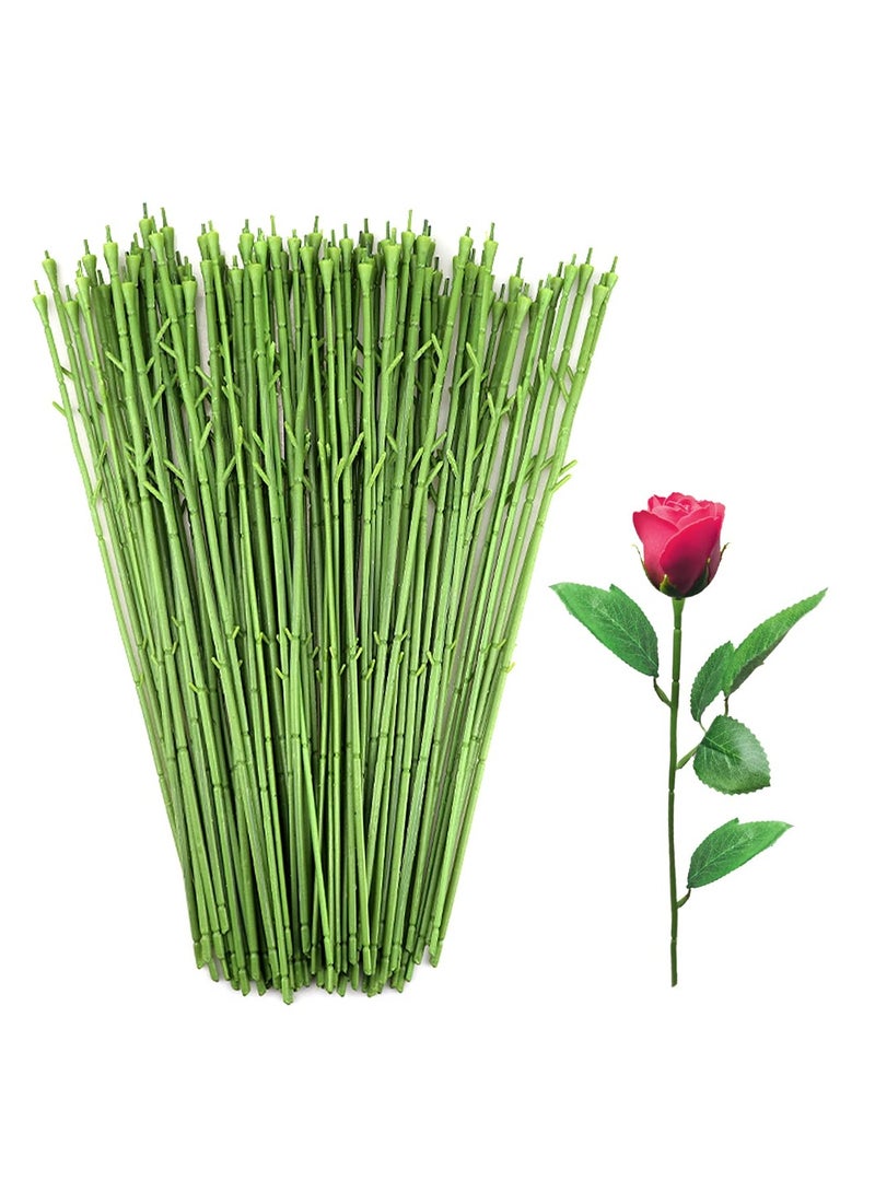SYOSI 100Pcs Floral Wire Stems, Plastic Artificial Flower for Craft Floral Green Stem Wire DIY Craft Bouquet Making Floral Arrangement Tools - Image 1
