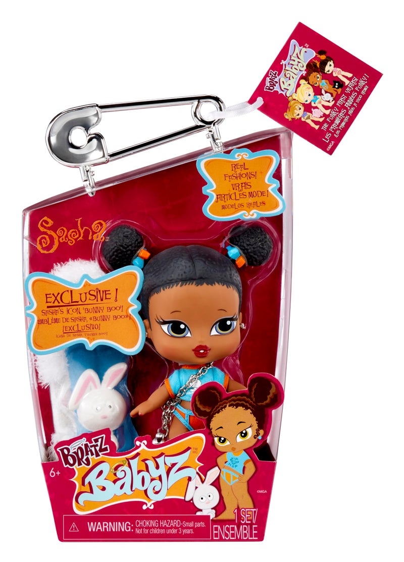 BRATZ دمية براتز بيبيز ساشا القابلة للجمع مع أزياء حقيقية وحيوان أليف - Image 3