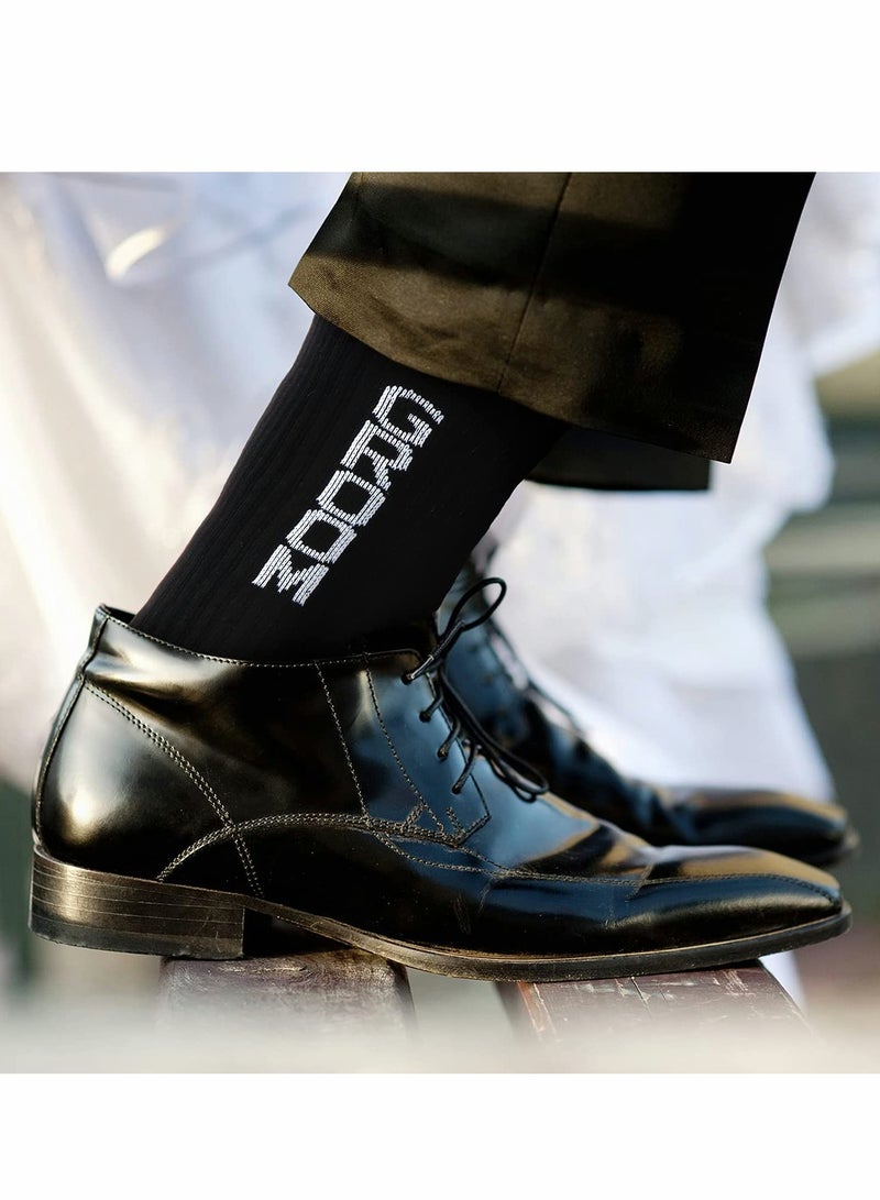 KASTWAVE Men Socks, Men's Groom Socks Groomsmen Dress Socks Best Man Crew Socks Proposal Novelty Funny Socks - Image 2