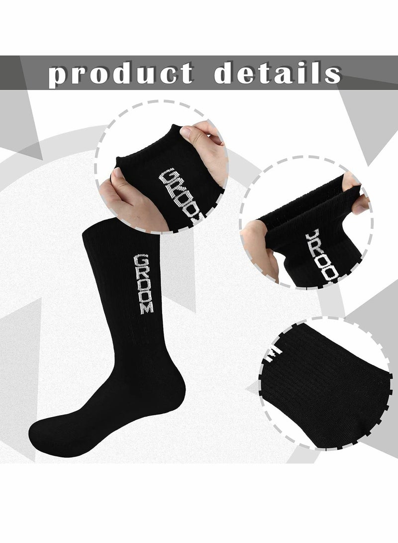 KASTWAVE Men Socks, Men's Groom Socks Groomsmen Dress Socks Best Man Crew Socks Proposal Novelty Funny Socks - Image 4
