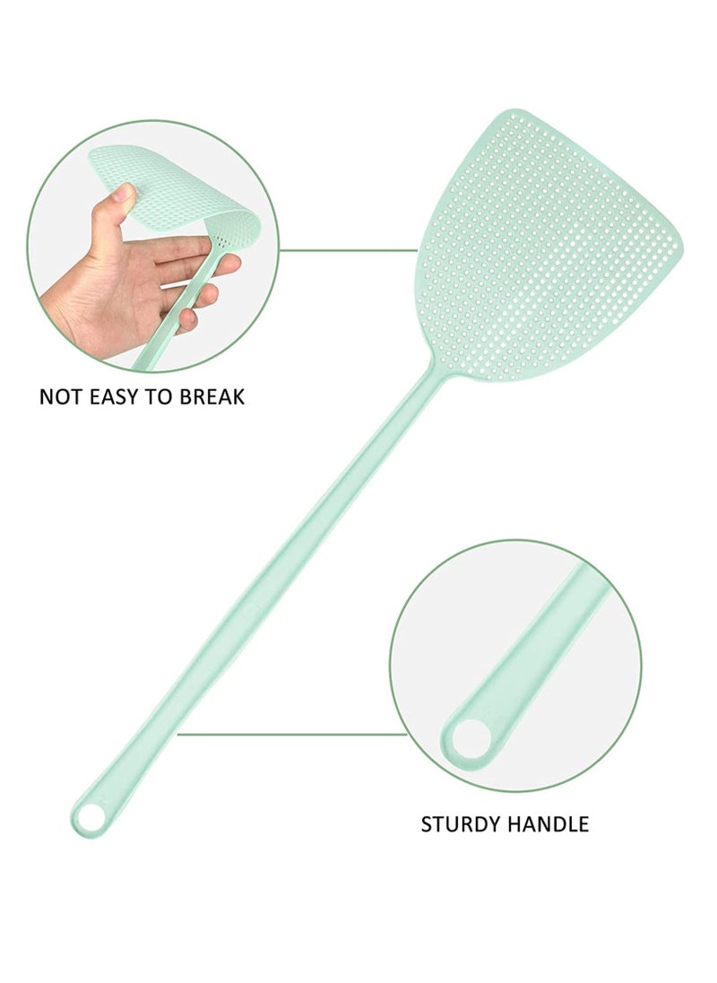 Fly Swatter 4 Pack, Plastic Fly Swatters Heavy Duty, Assorted Colors Strong Flexible Manual Fly Swatter with Long Handle, Insects, Bugs and Fly Killer (Random Selection of Colors)