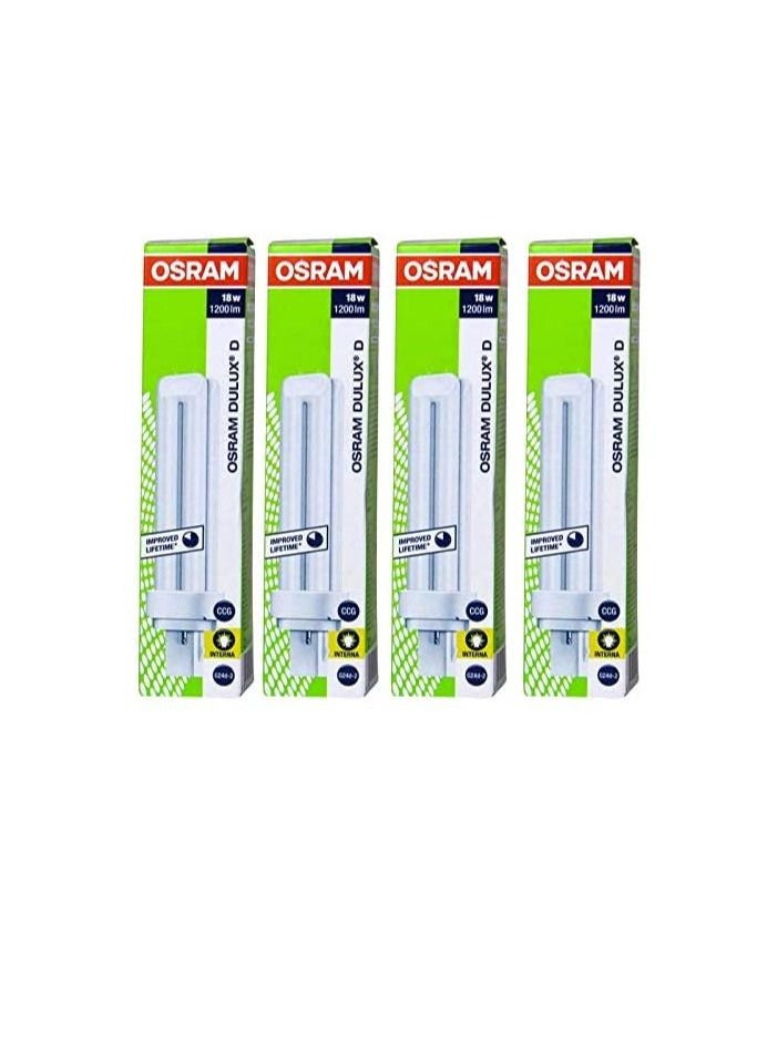 Osram Osram Long Lasting Home Decorative High Quality and Durable Fluorescent Lamp Energy Saver 2 Pin CFL Bulb 18 W Pack Of 4 WARM WHITE  - Image 2