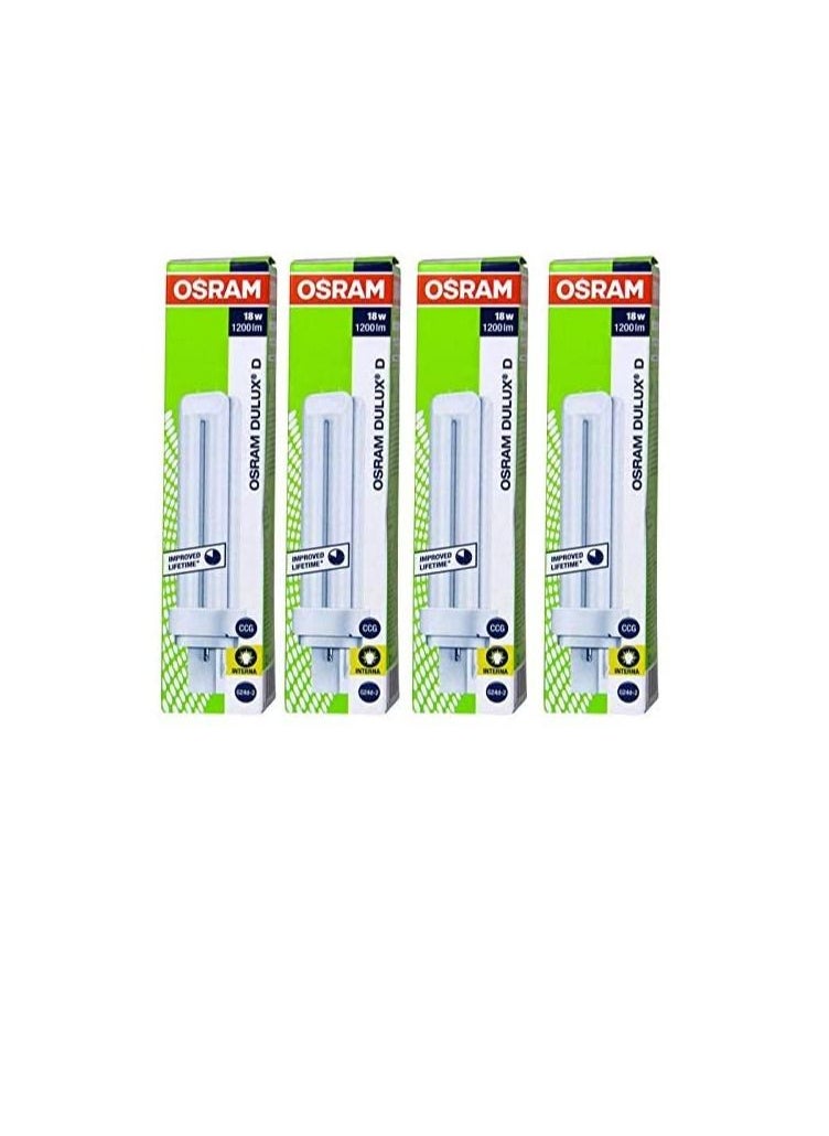 Osram Osram Long Lasting Home Decorative High Quality and Durable Fluorescent Lamp Energy Saver 2 Pin CFL Bulb 18 W Pack Of 4 WARM WHITE  - Image 3