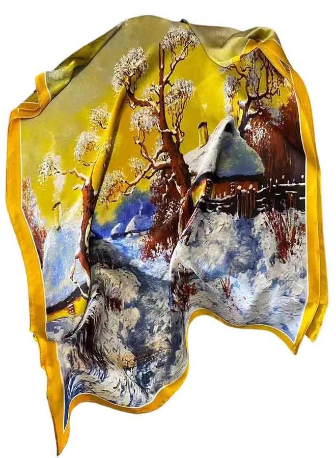 Acotavie Scarfs for Women Dressy Fashion Scarves Long Floral Pattern Scarf Lightweight Sunscreen Shawls, C026, 70.86 inches x 35 inches - Image 3