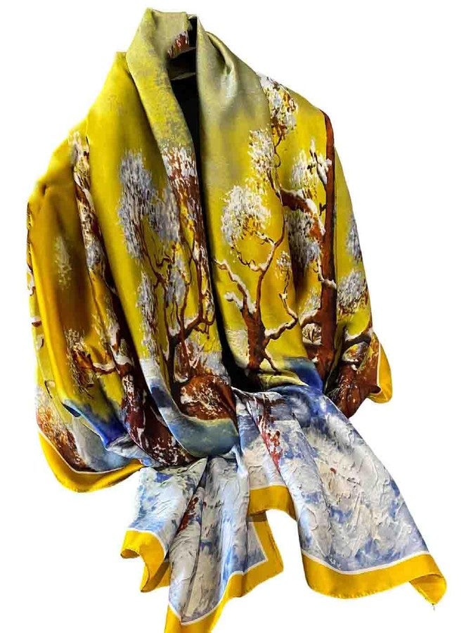 Acotavie Scarfs for Women Dressy Fashion Scarves Long Floral Pattern Scarf Lightweight Sunscreen Shawls, C026, 70.86 inches x 35 inches - Image 2