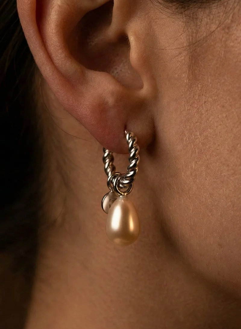 ليو جو ليوجو أقراط فضية جريئة