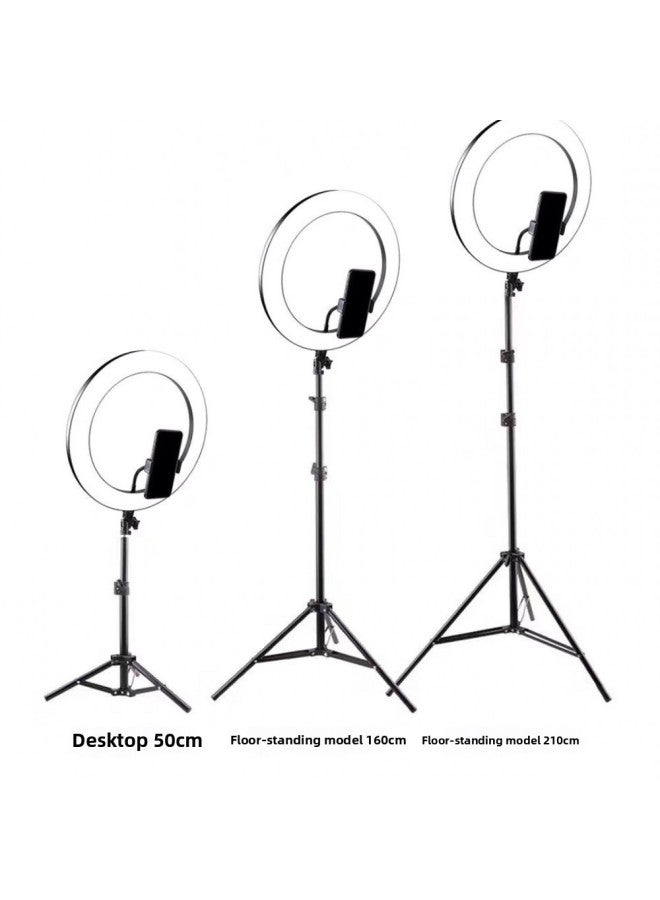 general E-commerce 14-inch Fill Light Beauty Light Makeup Ring Light 12-inch 30cm Fill Light Net Red Live Light Female-Color:30cm Ring Lamp + Gimbal + Hose Phone Clip +50cm Tripod  - Image 1