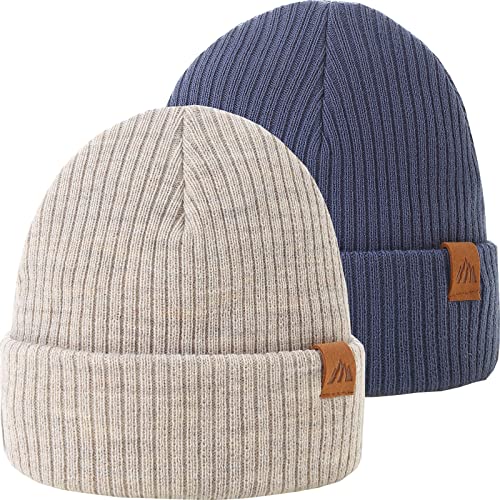 Moon Kitty Baby Beanies Hats Soft Warm Knitted Infant Toddler Hats Caps for Boys Girls 2 Pack - Image 1