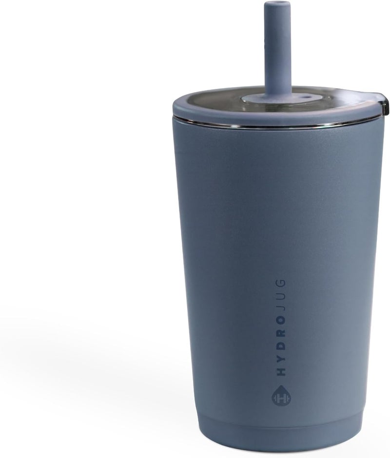 HydroJug Everyday Tumbler 14 oz – Ceramic-Lined Insulated Tumbler with Straw and Soft-Touch Lid, Cup Holder Friendly, Double-Wall Vacuum Insulation, Reusable Travel Cup – Cascade - Image 1