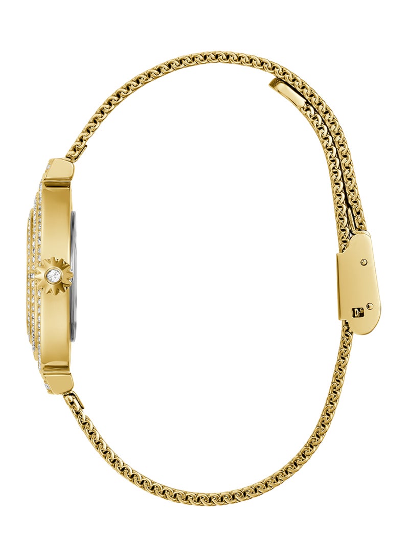 GUESS ساعة جيس النسائية المصنوعة من المعدن والشبك باللون الذهبي - GW0550L2 - Image 3