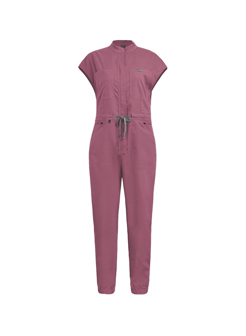 KUYING New Jumpsuit Set With Stand Up Collar And Fashionable Medical Workwear Zipper Design  - Image 1