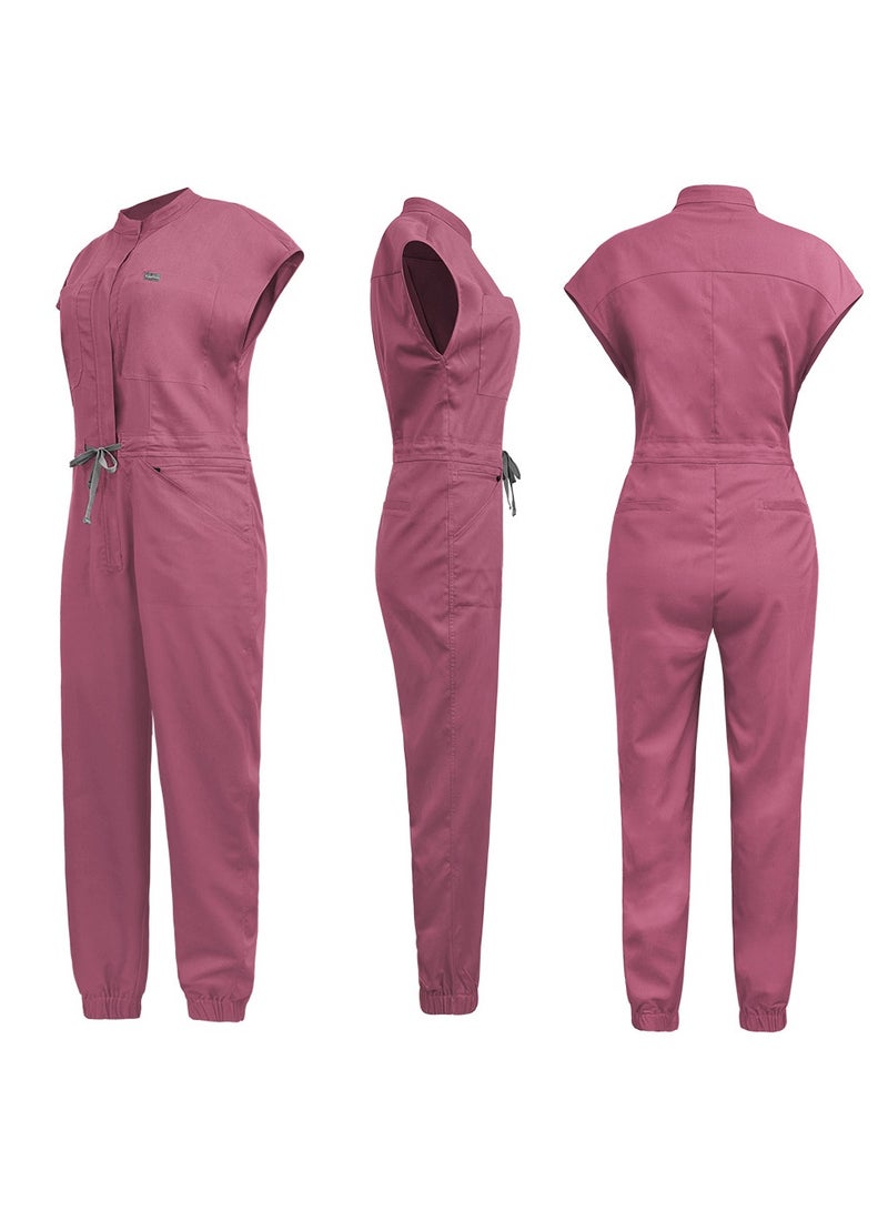 KUYING New Jumpsuit Set With Stand Up Collar And Fashionable Medical Workwear Zipper Design  - Image 2