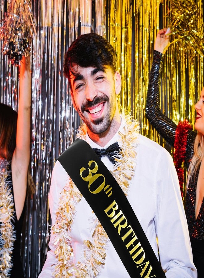 جريفوسيا وشاح عيد ميلاد ملكي من جريفوسيا، وشاح عيد ميلاد أسود من الساتان مزين برقائق ذهبية، وشاح عيد ميلاد ملكي للرجال، زينة عيد ميلاد الثلاثين له، هدايا حفلات عيد الميلاد (الثلاثين). - Image 5