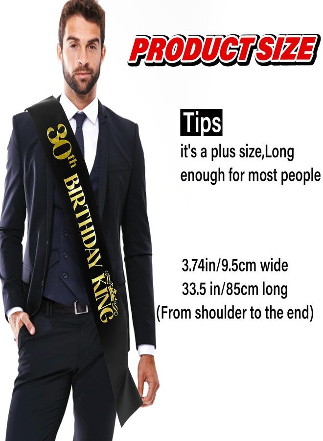 جريفوسيا وشاح عيد ميلاد ملكي من جريفوسيا، وشاح عيد ميلاد أسود من الساتان مزين برقائق ذهبية، وشاح عيد ميلاد ملكي للرجال، زينة عيد ميلاد الثلاثين له، هدايا حفلات عيد الميلاد (الثلاثين). - Image 2