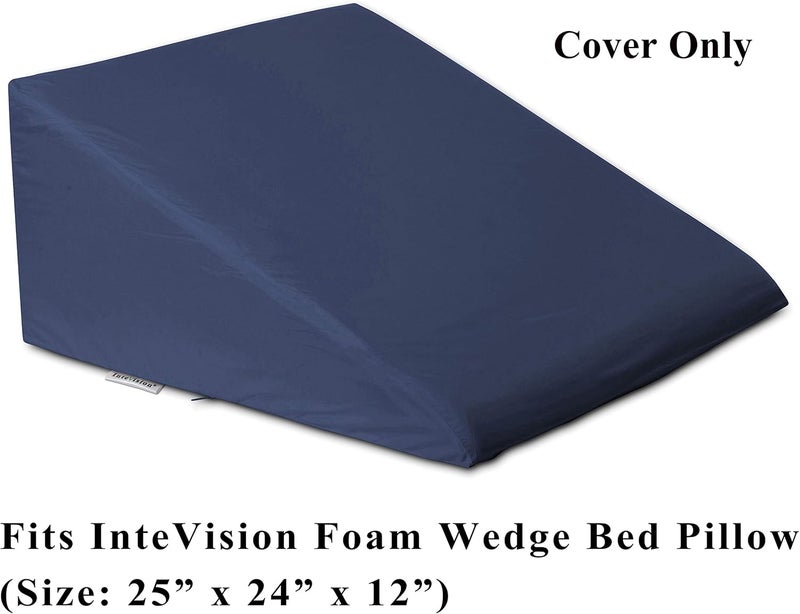 InteVision 400 Thread Count, 100% Egyptian Cotton Bed Wedge Pillowcase; Replacement Cover Designed to Fit The 12" (Height) Version of The Foam Wedge Bed Pillow (25" x 24" x 12") - Image 2