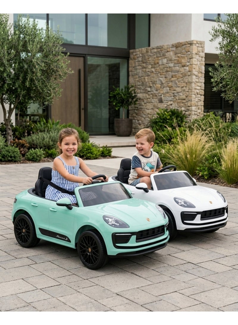 بورشه Porsche Macan Kids Officially Licensed Ride-On Car with 2.4G Remote Control, Bluetooth, LED Lights, and Premium Leather Seat LB-660EL (M2) - WHITE - Image 5