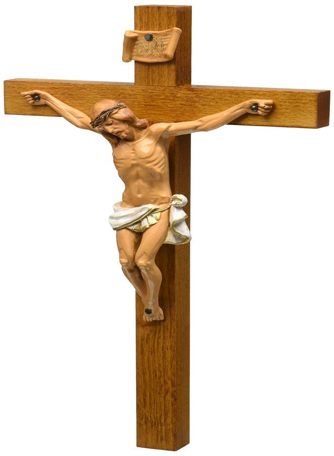 Fontanini Crucifixes Fontanini Crucifix Features a Hand Painted Body of Christ on a Wood Cross, 12-Inch - Image 1