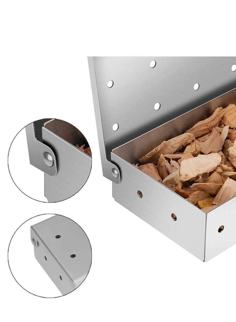 Hanayo صندوق دخان الشواء، سعة كبيرة من الفولاذ المقاوم للصدأ، صندوق مدخن بنكهة لحم مدخن للشواء بالفحم والغاز، أضف نكهة مدخنة لذيذة إلى لحمك - Image 4