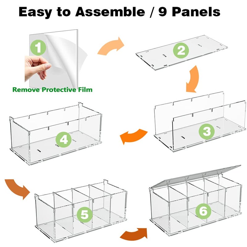 RR RAXMIN Coffee Capsule Holder Acrylic Box K Cup Holder Coffee Pod Storage Clear Acrylic 4 Compartment with Lid Organizer Coffee Bar Accessories - Image 2