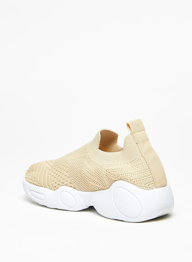 شو اكسبرس Textured Slip-On Sports Shoes Beige