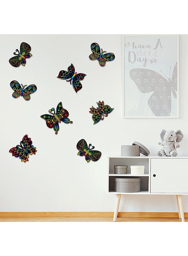 Arabest 24 Pcs Butterfly Scratch Cards, DIY Crafts Home Decoration, Scratch Crafts Butterfly Party Favors - Image 5