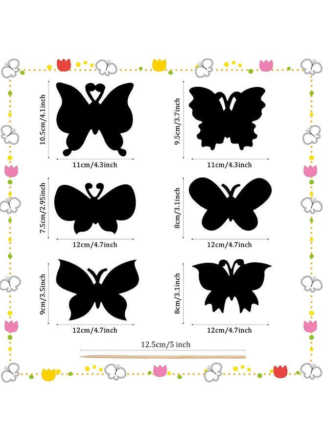Arabest 24 Pcs Butterfly Scratch Cards, DIY Crafts Home Decoration, Scratch Crafts Butterfly Party Favors - Image 2