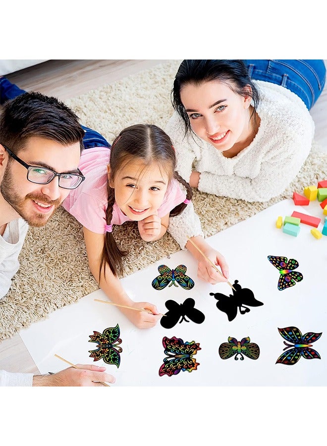 Arabest 24 Pcs Butterfly Scratch Cards, DIY Crafts Home Decoration, Scratch Crafts Butterfly Party Favors - Image 4